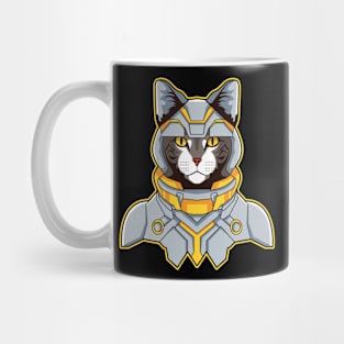 Cat Cyborg Illustration Mug